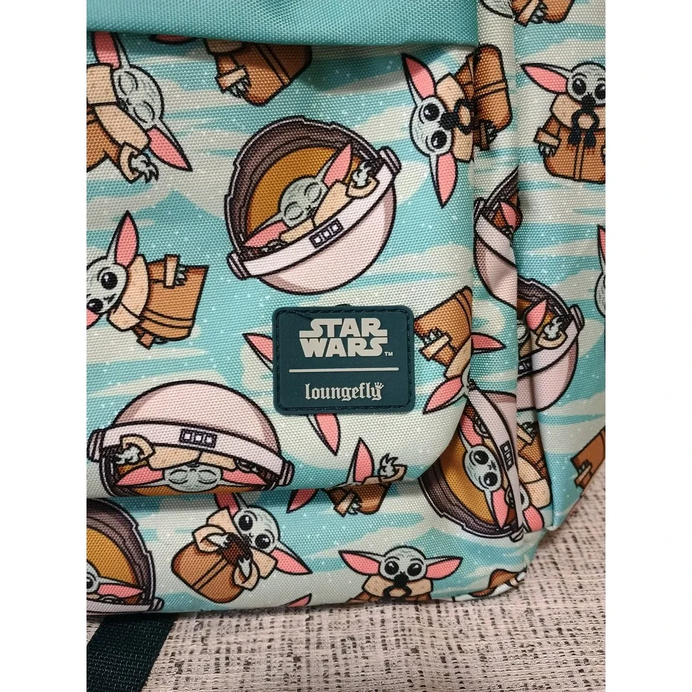Loungefly Star Wars The Mandalorian The Child Grogu AOP Nylon Backpack STBK0183